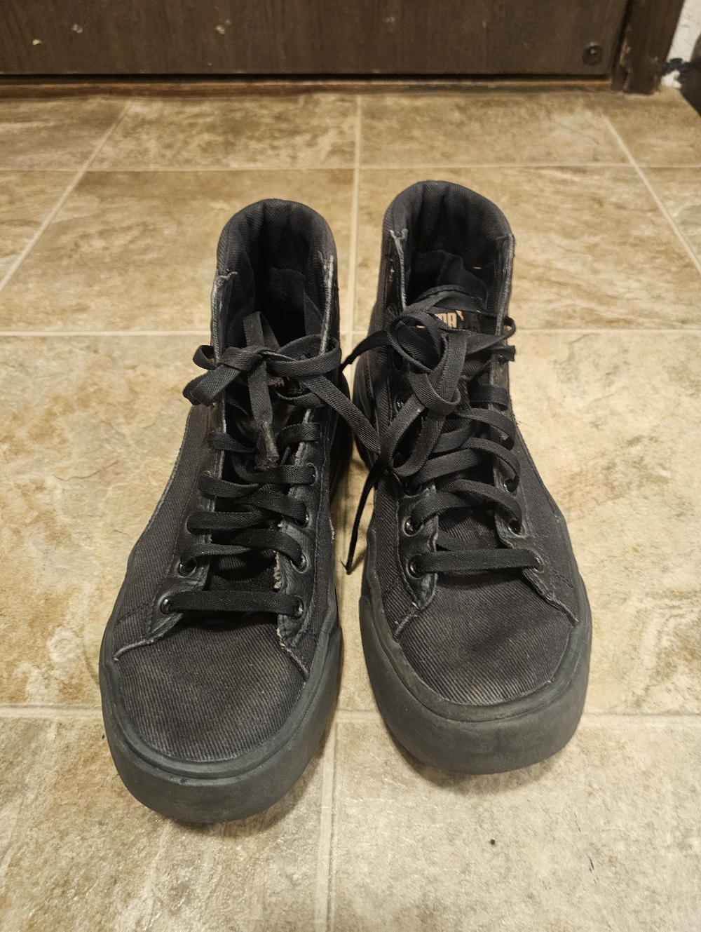Puma Black High-Top Platform Sneakers Women Size 9.5 - Picture 2 of 7